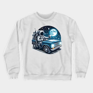 Astronaut Driving A Car Crewneck Sweatshirt